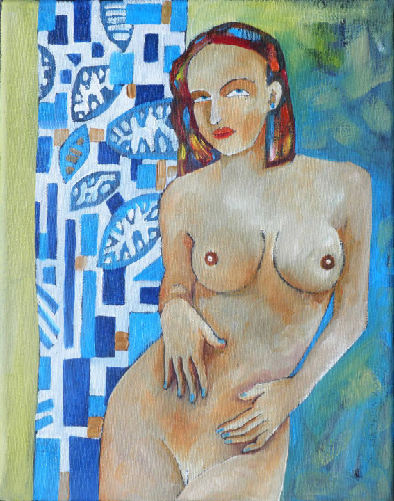 Malarstwo zatytułowany „WOMAN XXIII” autorstwa Miroslaw Hajnos, Oryginalna praca, Olej