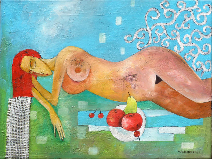 Malarstwo zatytułowany „WOMAN XXVIII” autorstwa Miroslaw Hajnos, Oryginalna praca