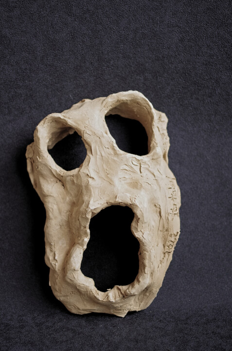 Sculpture intitulée "Masque N° 007" par Hakan Portakal, Œuvre d'art originale, Argile