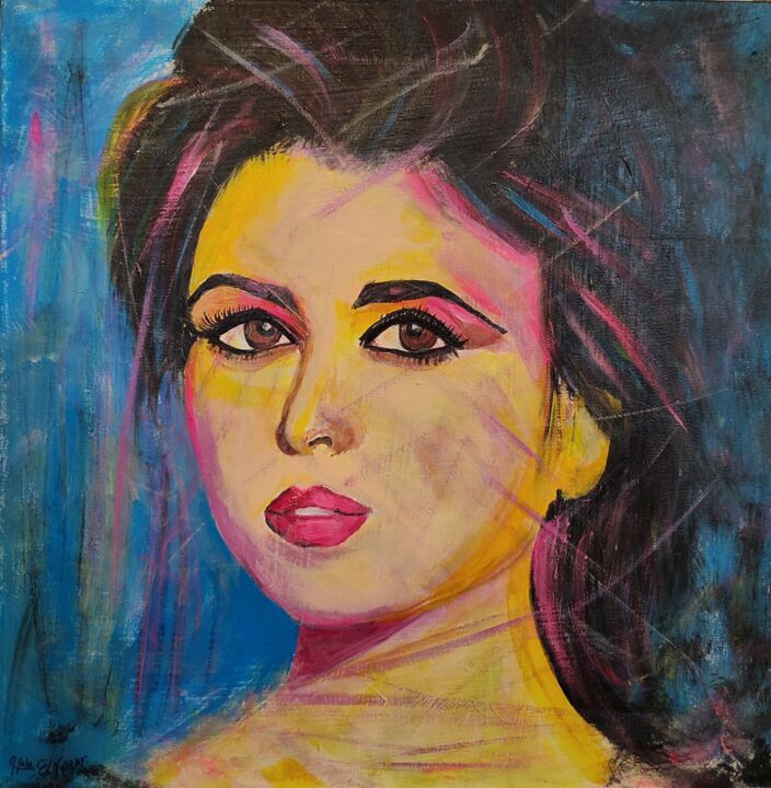 Painting titled "Feeling let down" by Hala El Naggar, Original Artwork, Acrylic Mounted on Wood Stretcher frame