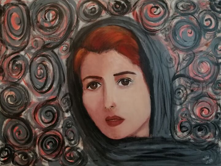 Painting titled "Vortex" by Hala El Naggar, Original Art, Acrylic Mounted on Stretcher frame