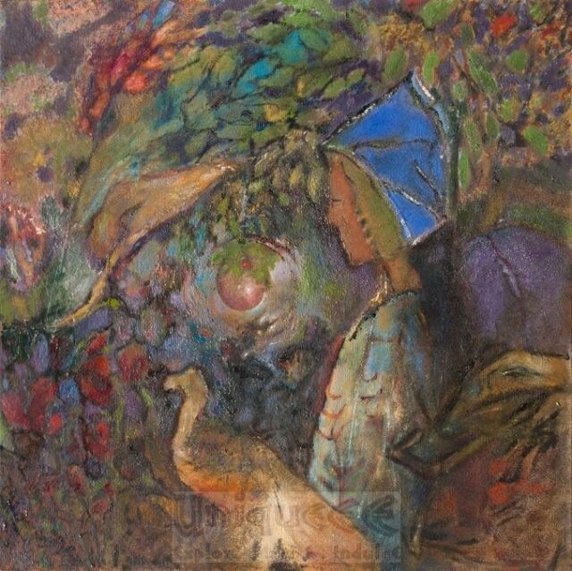 Painting titled "The Secret" by Haleli Sahar-Sadeh, Original Artwork, Oil