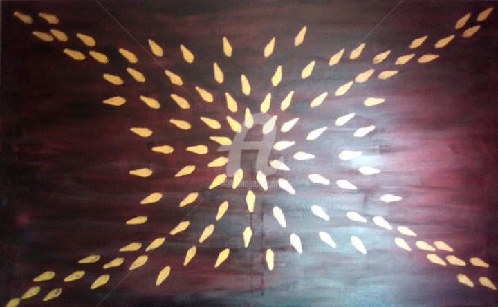 Painting titled "Rayon De Soleil" by Halima Orc, Original Artwork, Acrylic