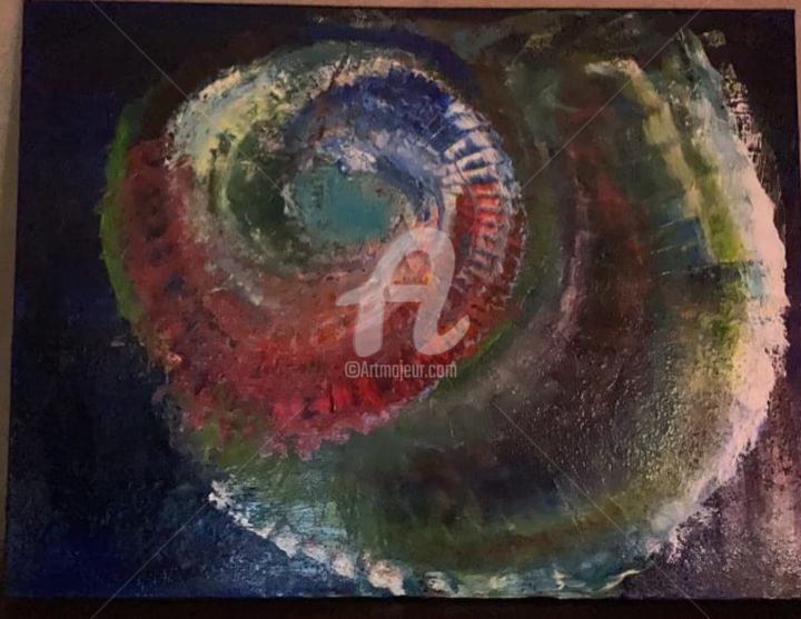 Pintura titulada "l'oeil du cyclone" por Halima Orc, Obra de arte original, Acrílico