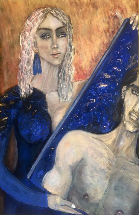 Картина под названием "Танго в синіх тонах" - Галина Долинна, Подлинное произведение искусства, Акрил