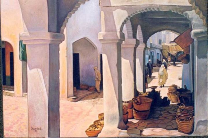 Peinture intitulée "Arcades de Ghardaïa." par Sid-Ahmed Hamdad, Œuvre d'art originale, Huile