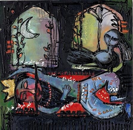 Pittura intitolato "Illustration" da Hamed Mashmouli Kutenaei, Opera d'arte originale, Olio