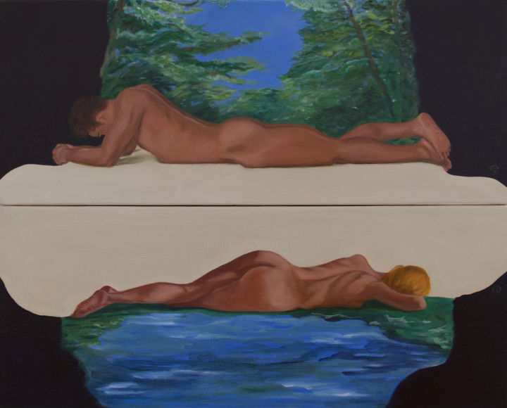Peinture intitulée "Reverie" par Danielle Hameleers, Œuvre d'art originale, Huile Monté sur Châssis en bois