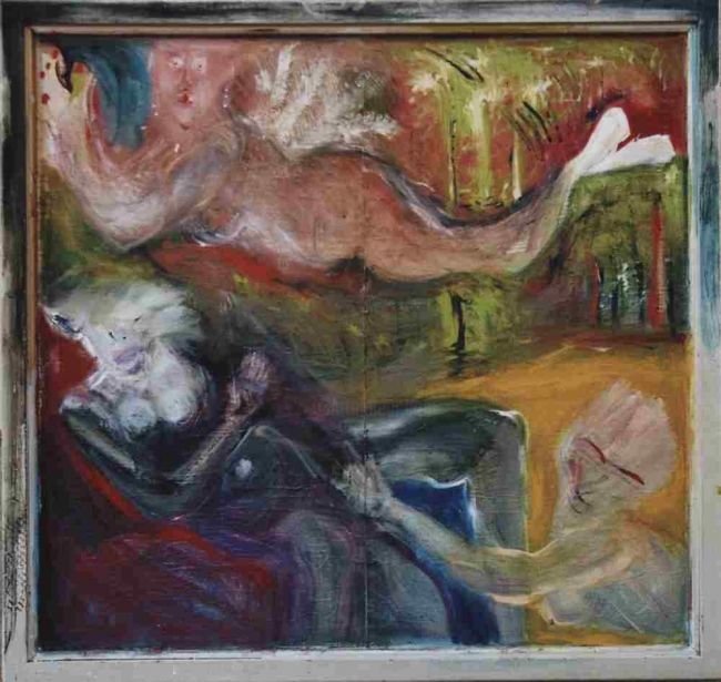 Malerei mit dem Titel "Im be suspended" von Kunstsalon, Original-Kunstwerk, Öl