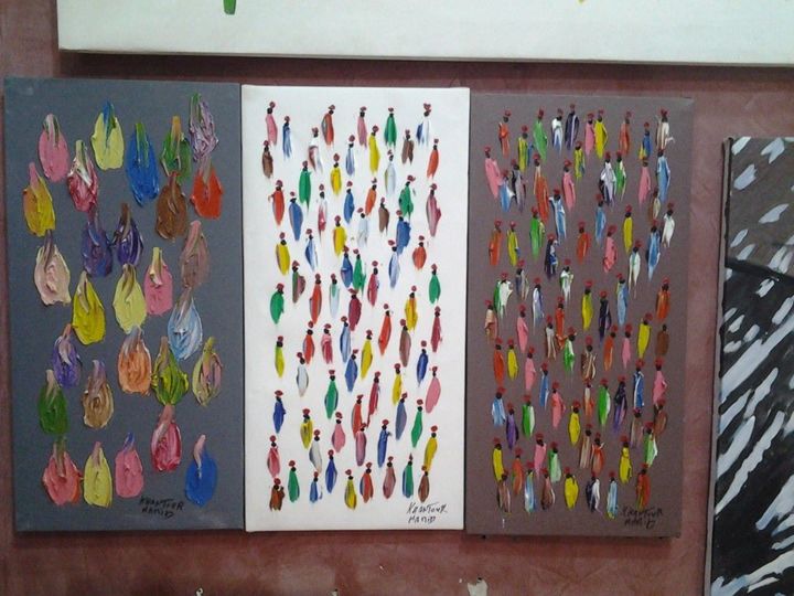 Peinture intitulée "LADENCE" par Hamid Khantour, Œuvre d'art originale, Huile
