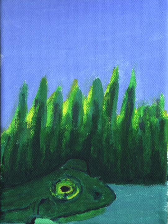 Painting titled "Frosch" by Dieter Hamm, Original Artwork