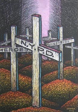 Drawing titled "'NEW YORK CITY COPS…" by David Vincent Hammer, Original Art,