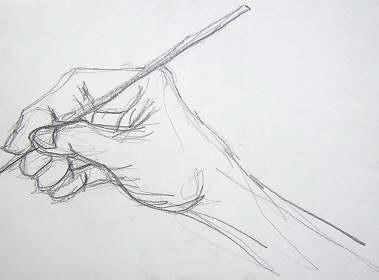Drawing titled "'MY RIGHT HAND'." by David Vincent Hammer, Original Artwork
