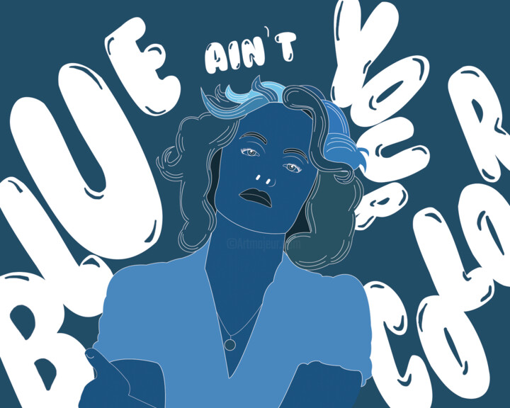 Digitale Kunst mit dem Titel "Blue ain't your col…" von Hamna Shahid, Original-Kunstwerk, 2D digitale Arbeit