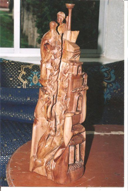 Sculpture intitulée "peace" par Hamsi, Œuvre d'art originale, Bois