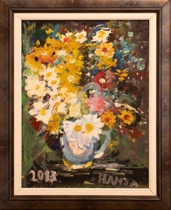 「Vaze with flowers」というタイトルの絵画 Hamzartによって, オリジナルのアートワーク, アクリル