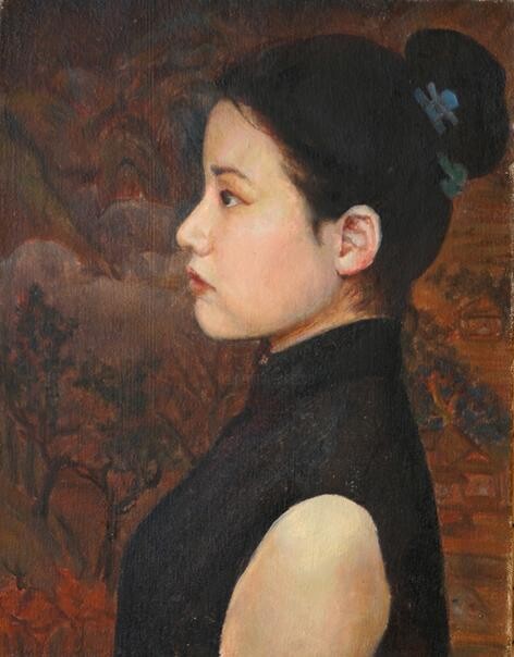 绘画 标题为“少女側像” 由韩 玉良, 原创艺术品, 油