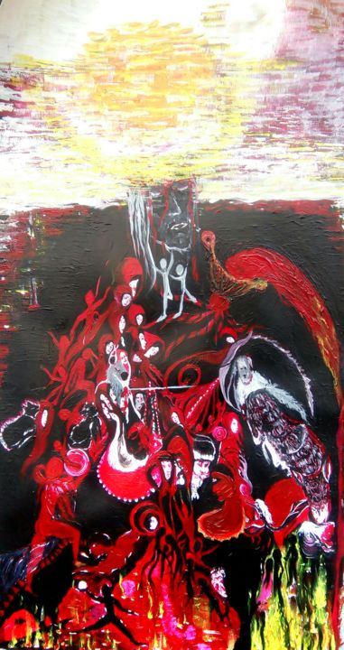 Картина под названием "Inferno" - Hanaà Sfeir, Подлинное произведение искусства