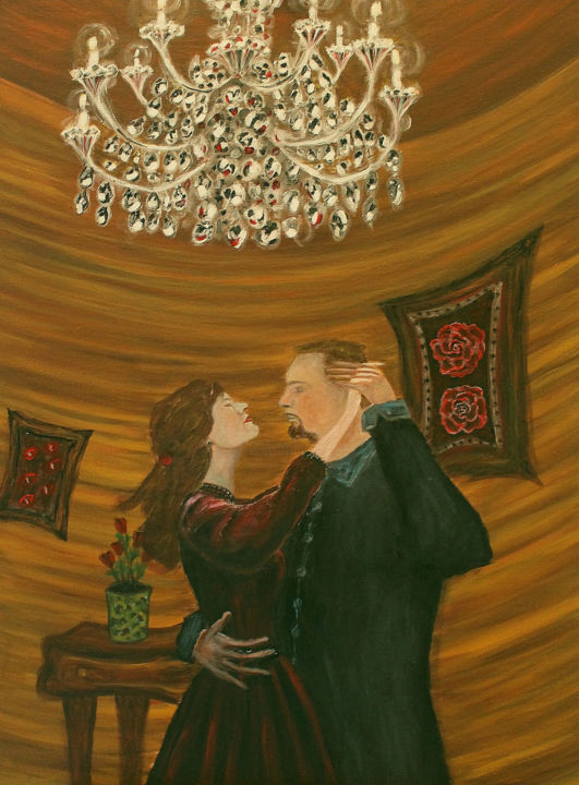 Pittura intitolato "Dancers in The Room" da Hana Agić, Opera d'arte originale, Acrilico