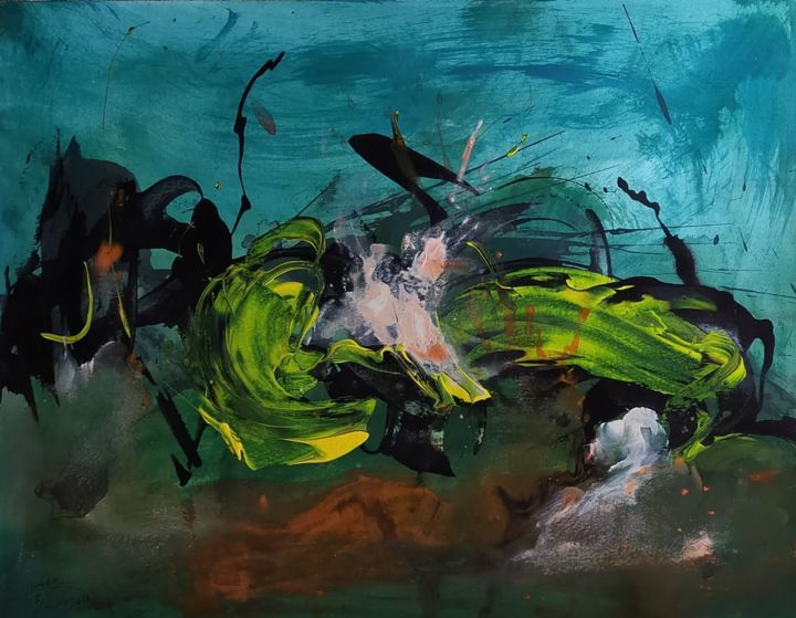 Pittura intitolato "L'errance" da Hanae Eloudghyry, Opera d'arte originale, Acrilico