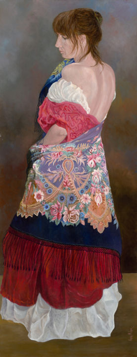 Ζωγραφική με τίτλο "Gypsy" από Hanan Milner, Αυθεντικά έργα τέχνης, Λάδι