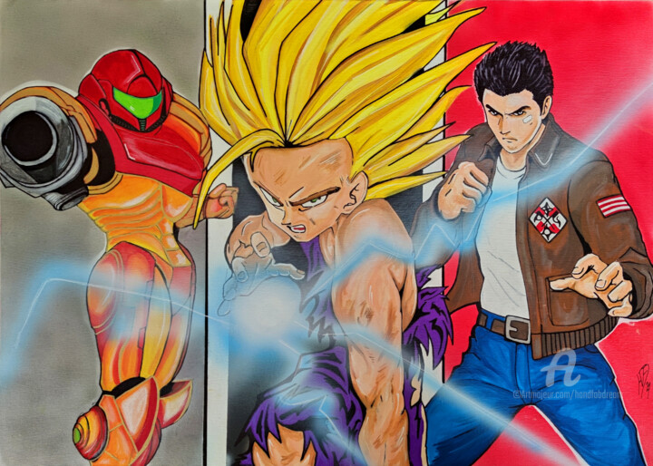 "Game of Heroes" başlıklı Tablo Handfabdream tarafından, Orijinal sanat, Akrilik Ahşap panel üzerine monte edilmiş