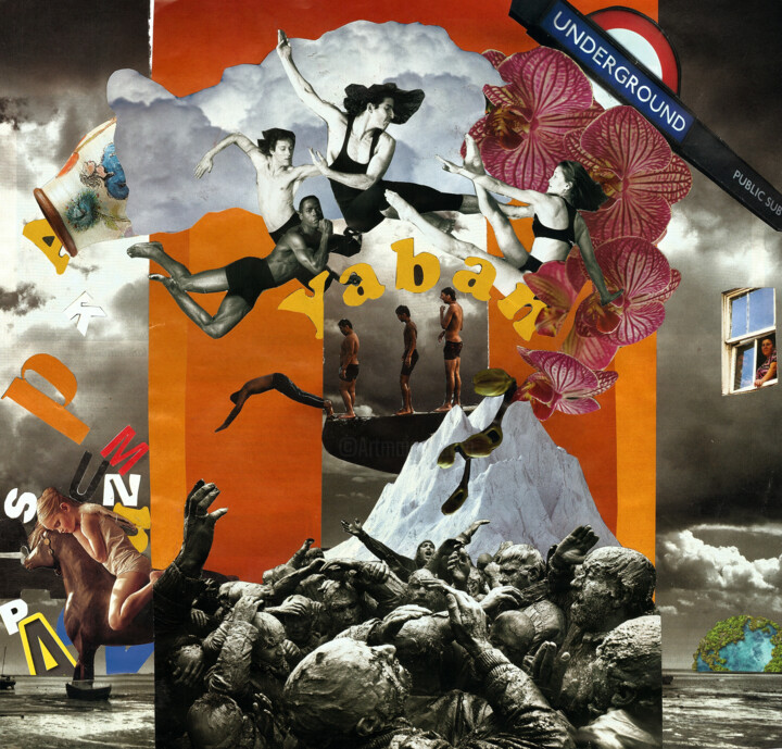 Collages getiteld "VVILD 011008" door Handmad Collectıbles, Origineel Kunstwerk, Collages