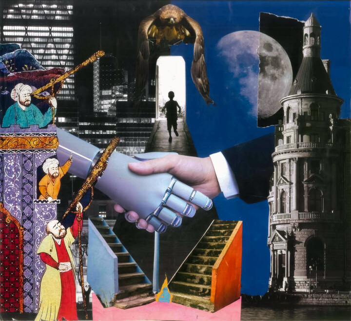 Collages intitulée "DEALGORITHM - 011013" par Handmad Collectıbles, Œuvre d'art originale, Collages