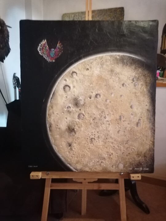 Painting titled "Sister moon" by Hands Maal, Original Artwork, Acrylic