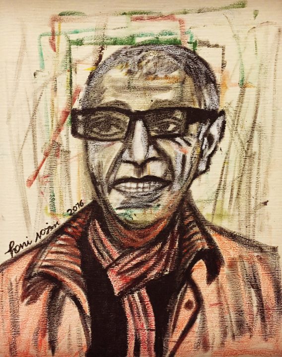 Painting titled "Abbas kiarostami" by Hani Najm, Original Artwork, Pastel