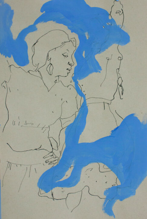 Zeichnungen mit dem Titel "portrait" von Hani Mirzaei, Original-Kunstwerk, Tinte