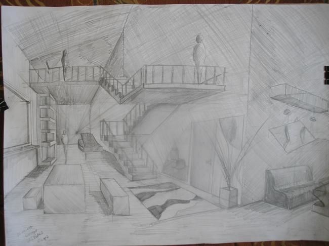 Drawing titled "My diffrent house" by Grzywacz, Original Artwork