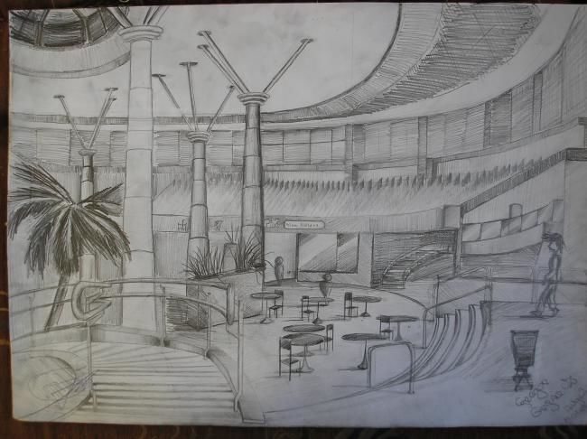 Drawing titled "Silesia city center" by Grzywacz, Original Artwork