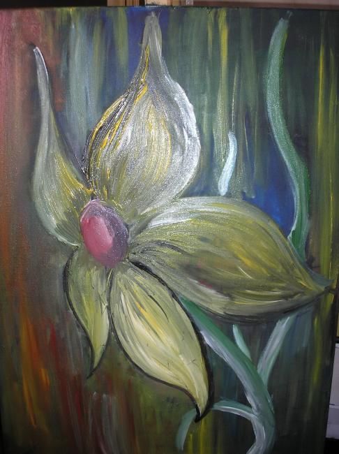 Painting titled "Flower" by Grzywacz, Original Artwork