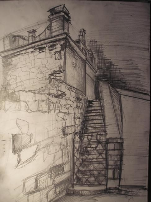 Drawing titled "Stair 2" by Grzywacz, Original Artwork