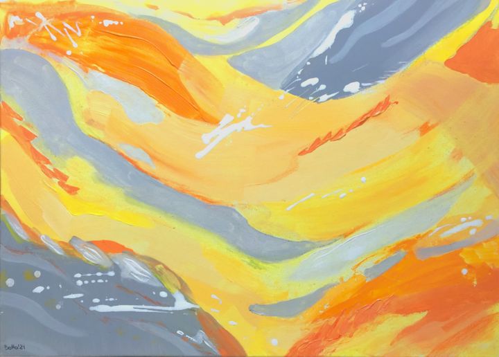Painting titled "JOY" by Hanna Borowska, Original Art, Acrylic Mounted on Stretcher frame