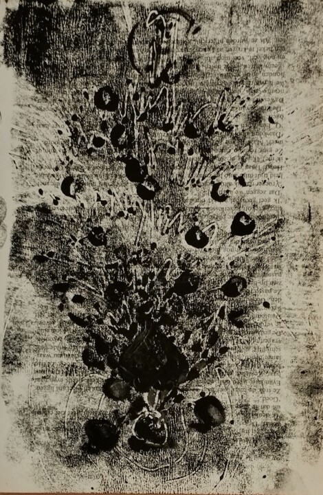 Printmaking titled "Peacock constellati…" by Hanna Chervonna, Original Artwork, Monotype
