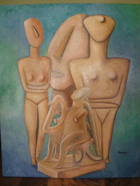 Painting titled "Emblem of cycladik…" by Hanna Cząstkiewicz, Original Artwork
