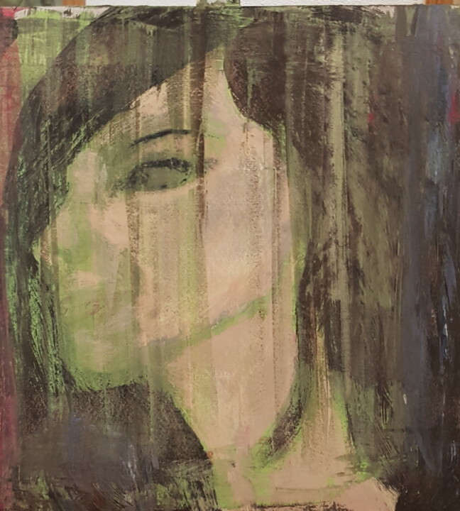 Malerei mit dem Titel "Die Tochter" von Hanna Laskowska, Original-Kunstwerk, Acryl