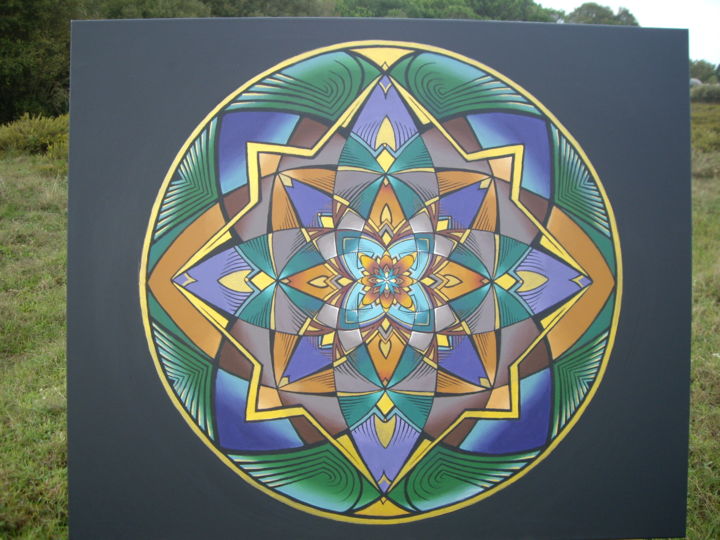 Peinture intitulée "Mandala Fenix" par Hannah Karen Black, Œuvre d'art originale