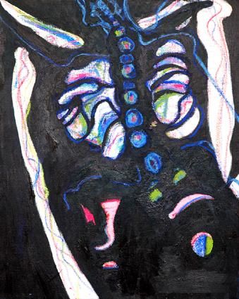 Peinture intitulée "poumon-dis" par Hanna Rees, Œuvre d'art originale