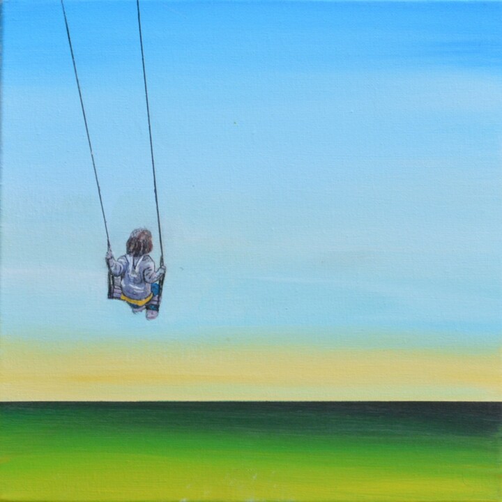 Painting titled "Girl on a swing#art…" by Hanneke Pereboom, Original Artwork, Acrylic