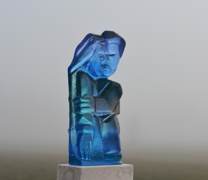"The kiss blue" başlıklı Heykel Hanneke Pereboom tarafından, Orijinal sanat, Cam