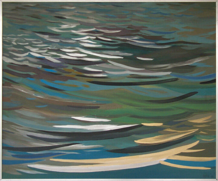 Painting titled "Wasser XIV, 1981" by Hannes Hofstetter, Original Artwork, Oil