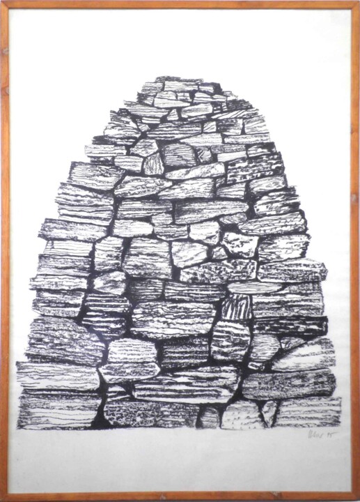 Zeichnungen mit dem Titel ""Tumulus", 1994 Koh…" von Hannes Hofstetter, Original-Kunstwerk, Kohle