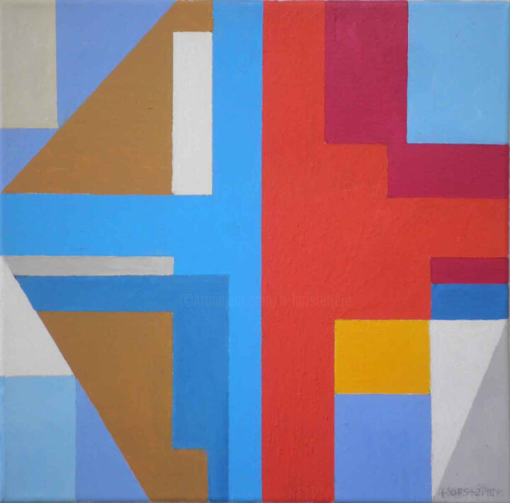 Peinture intitulée "Kreuz "Schattig Son…" par Hannes Hofstetter, Œuvre d'art originale, Acrylique