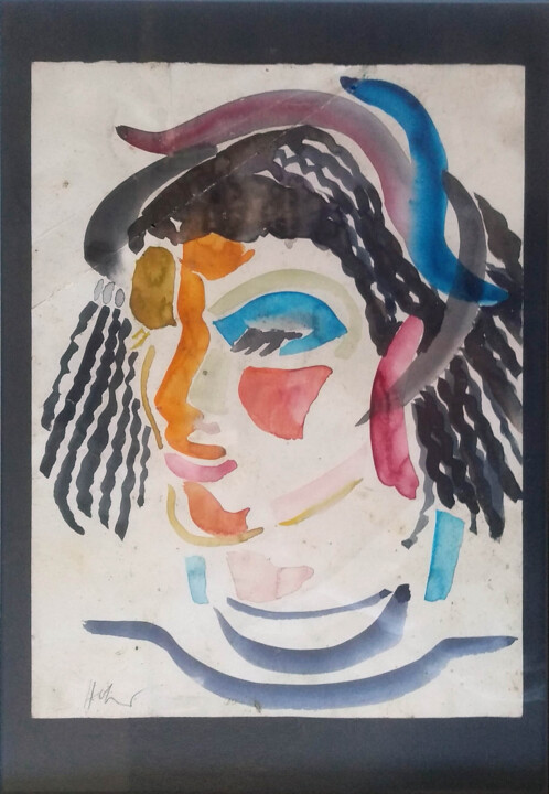Painting titled "Knossos Girl" by Hannes Hofstetter, Original Artwork, Watercolor