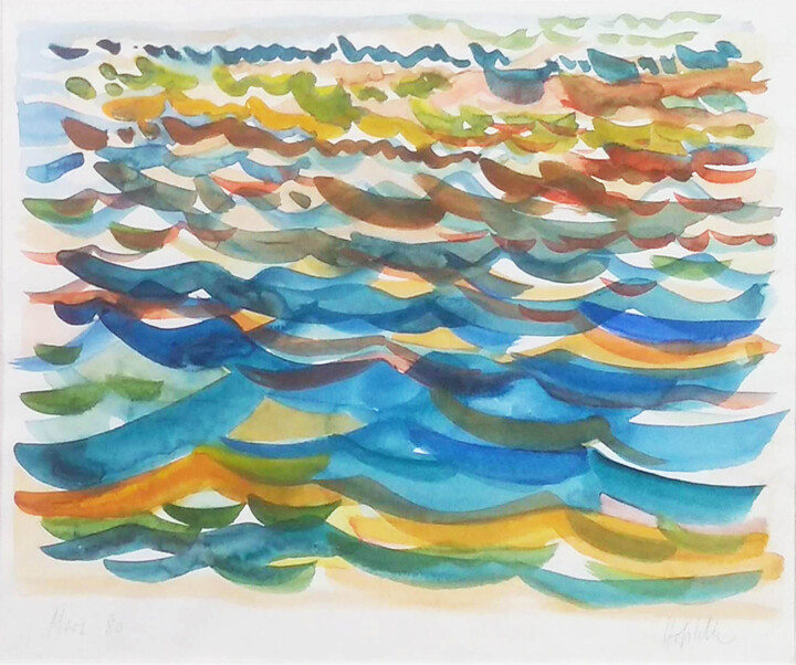 Peinture intitulée "Wasseraquarell Maer…" par Hannes Hofstetter, Œuvre d'art originale, Aquarelle Monté sur Carton