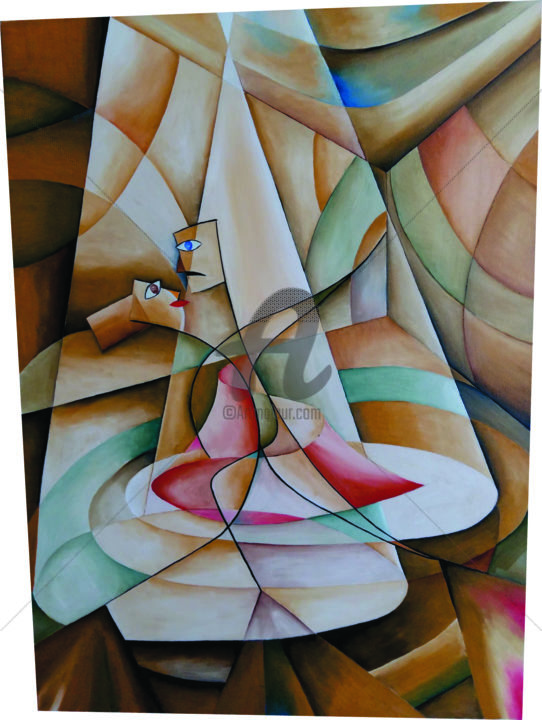 Pintura titulada "Tango" por Hc. Frank, Obra de arte original, Oleo