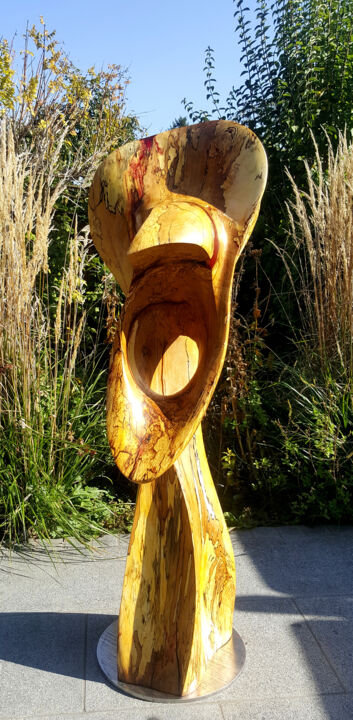 Escultura titulada "'der Schrei' - in M…" por Flos, Obra de arte original, Madera